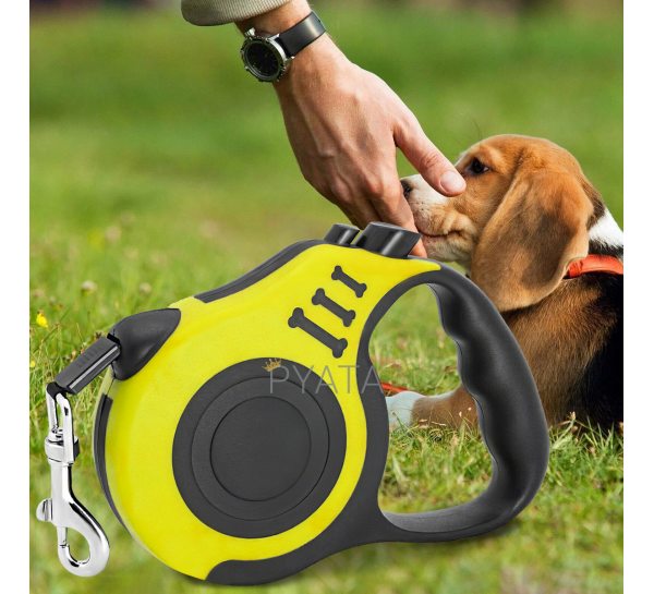 Автоматичний висувний повідець-рулетка для собак 3м Жовтий (205)