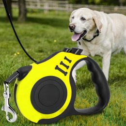 Автоматичний висувний повідець-рулетка для собак 5м Жовтий (205)