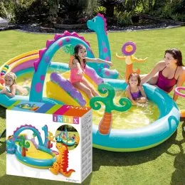 Дитячий надувний басейн-ігровий центр 333х229х112см Intex 57135 "Планета динозаврів" 280л