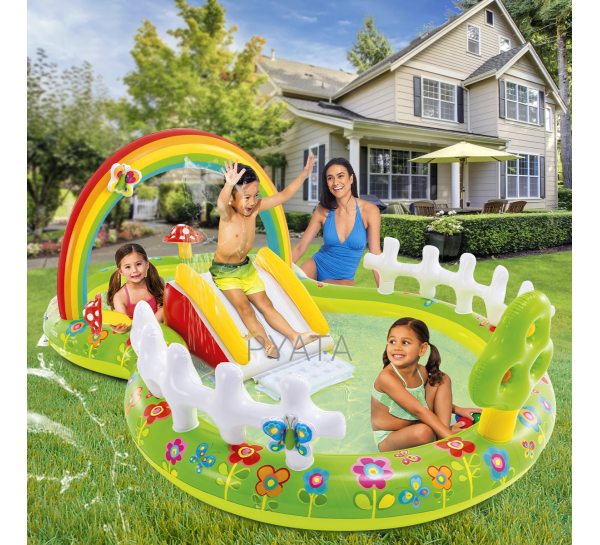 Дитячий надувний басейн-ігровий центр 290*180*104 см Intex 57154 "Мій сад" 450л