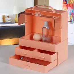 Акриловий настільний органайзер для косметики Cosmetic Storage Box LD GW 880 Рожевий (205)