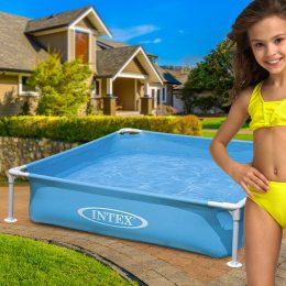 Дитячий каркасний сімейний прямокутний басейн Intex "Mini Frame Pool" 57173 337л (IGR24)