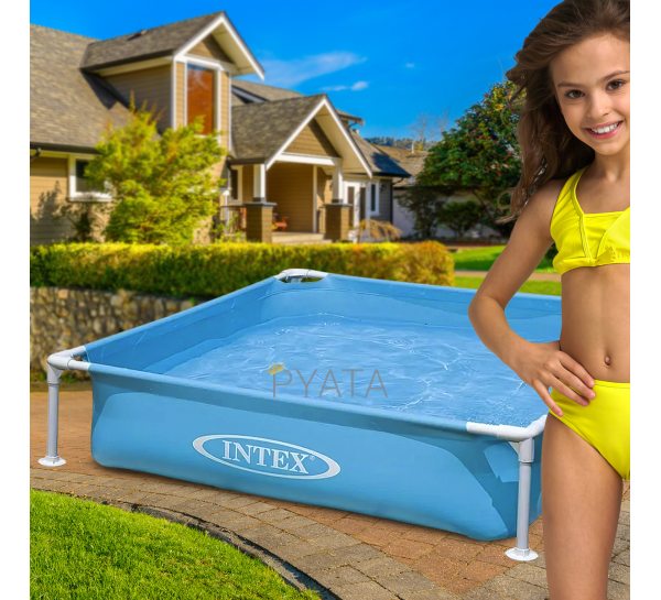 Дитячий каркасний сімейний прямокутний басейн Intex "Mini Frame Pool" 57173 337л (IGR24)