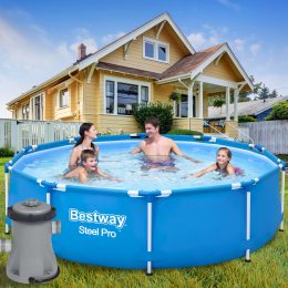 Каркасный круглый бассейн насосом-фильтром в комплекте BESTWAY 5612Е 8680л (LM)