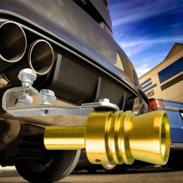 Автомобильный турбо-звуковой свисток на глушитель-выхлопную трубу Turbo Sound SOUND For Car EL-1290 M 1.6­2.0L Золотой (237)