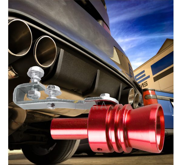 Автомобильный турбо-звуковой свисток на глушитель-выхлопную трубу Turbo Sound SOUND For Car EL-1290 M 1.6­2.0L Красный (237)