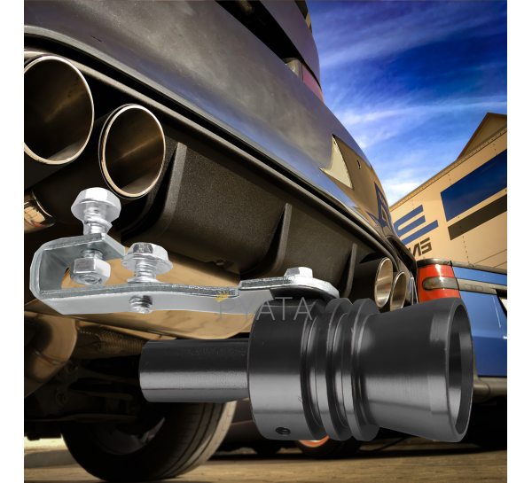 Автомобильный турбо-звуковой свисток на глушитель-выхлопную трубу Turbo Sound SOUND For Car EL-1290 M 1.6­2.0L Черный (237)