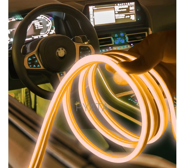 LED Подсветка для салона автомобиля Car Cold Light Line 5м EL-1302-5M Оранжевый (237)