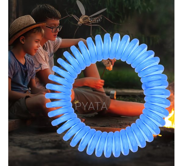 Антимоскитный силиконовый браслет от комаров и насекомых с капсулой Ball Голубой (626)