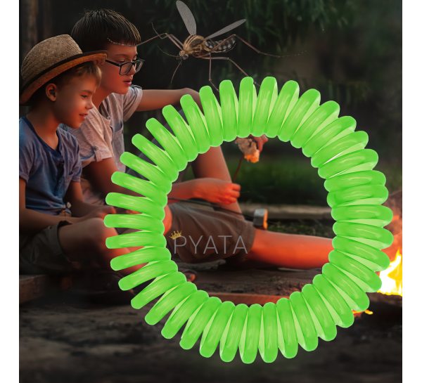 Антимоскітний силіконовий браслет від комарів та комах з капсулою Ball Зелений 626)