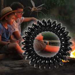 Антимоскитный силиконовый браслет от комаров и насекомых с капсулой Ball Черный (626)