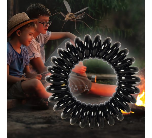 Антимоскітний силіконовий браслет від комарів та комах з капсулою Ball Чорний (626)
