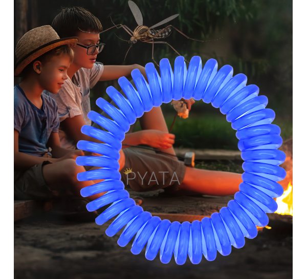 Антимоскитный силиконовый браслет от комаров и насекомых с капсулой Ball Синий (626)