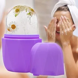 Силиконовая форма-массажер ролик для лица льдом Ice Roller Фиолетовый
