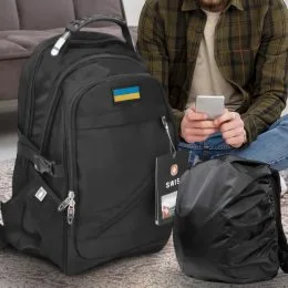 Міський туристичний рюкзак SwissGear Wenger 8810 з прапором України та дощовиком