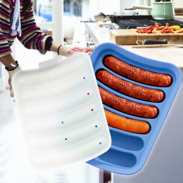 Силіконова форма для приготування та запікання сосисок та ковбасок-кебабів Блакитна