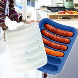Силіконова форма для приготування та запікання сосисок та ковбасок-кебабів Синя