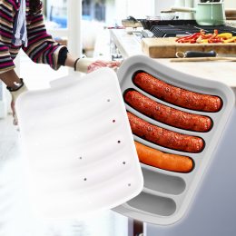 Силіконова форма для приготування та запікання сосисок та ковбасок-кебабів Біла