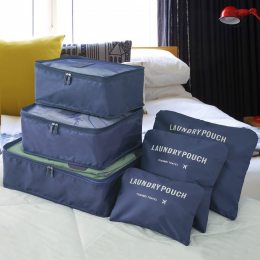 Набір дорожніх сумок-органайзерів для подорожей 6в1 Laundry Pouch Темно-синій (205)