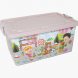 Детский контейнер-ящик для хранения игрушек с крышкой 40л Розовый 