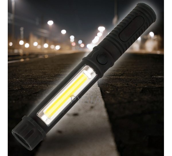 Ручний портативний світлодіодний ліхтарик LED Working Light COB 1 Чорний