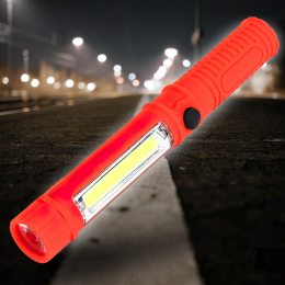 Ручний портативний світлодіодний ліхтарик LED Working Light COB 1 Червоний