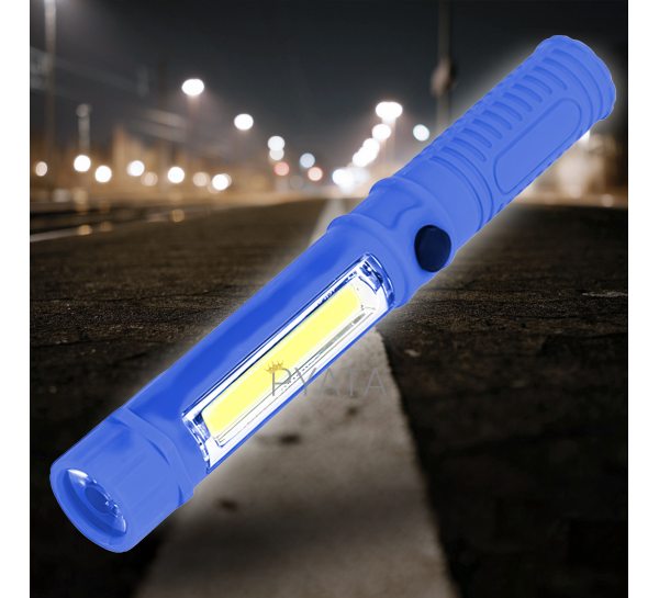 Ручной портативный светодиодный фонарик LED Working Light COB 1 Синий