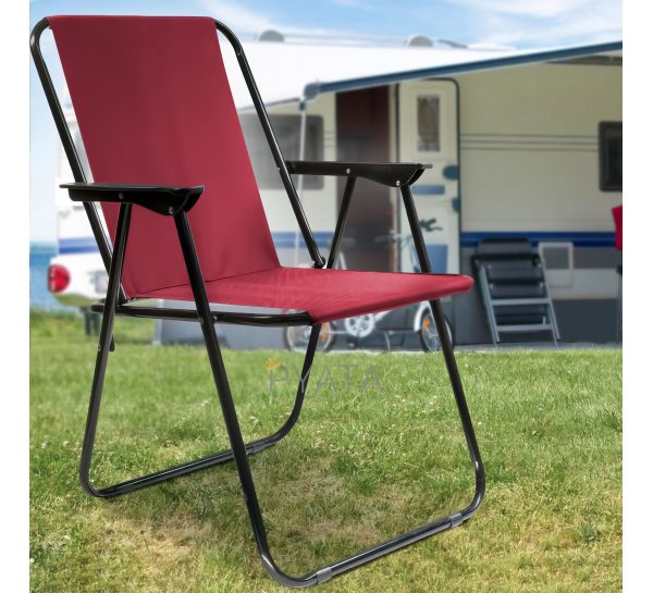 Розкладне туристичне крісло для пікніка та риболовлі Червоне (205)