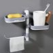 Настінна полиця-органайзер на присосках для мила і шампуню для ванної Rotary Drawer Type Soar Box Сіро-біла (205)