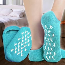 Увлажняющие гелевые косметические носочки для педикюра Spa Gel Socks Голубые (205)
