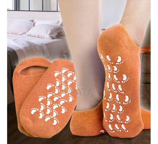 Зволожуючі гелеві косметичні шкарпетки для педикюру Spa Gel Socks Помаранчеві (205)