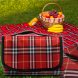 Водонепроникний переносний картатий килимок-сумка для пікніка відпочинку 150*200см Червоний (ARSH)