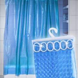 Силіконова шторка для ванної та душу з 3д ефектом 180х180 см Синя (2747)