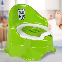 УЦЕНКА! Детский пластиковый горшок со спинкой и крышкой ТехноК-N5163 Зеленый