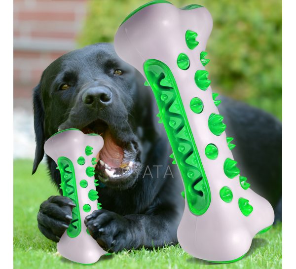Резиновая косточка для чистки зубов собак Tooth Brush Dog Зеленая (205)
