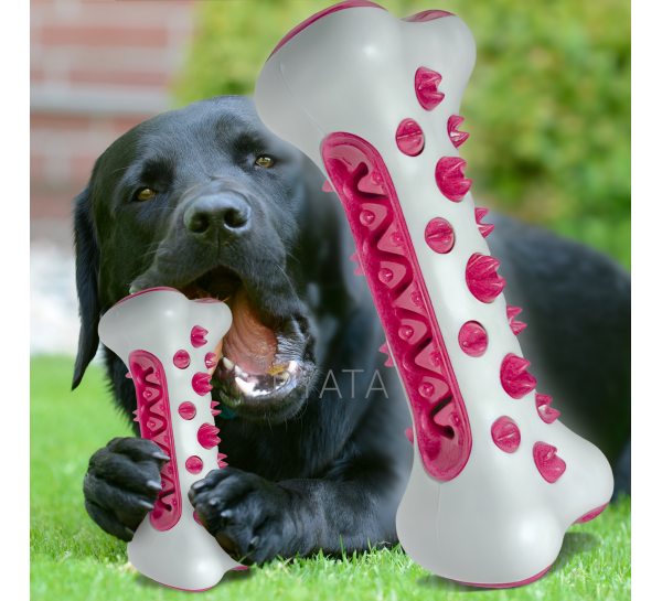 Резиновая косточка для чистки зубов собак Tooth Brush Dog Розовая (205)