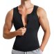 Мужская моделирующая тренировочная майка-жилет для бега и тренировок с парниковым эффектом для похудения на молнии Zipper Vest XL (205)  (B)