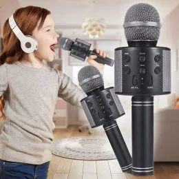 Бездротовий портативний bluetooth караоке мікрофон з динаміком Q7 Wireless Wster WS-858 Чорний (HA-50)