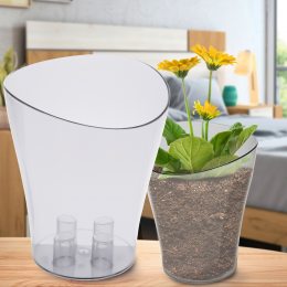 Прозрачный вазон-стакан для цветов "Ника" 16х19см Прозрачный (2469)