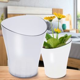 Прозрачный вазон-стакан для цветов "Ника" 16х19см Белая жемчужина (2469)
