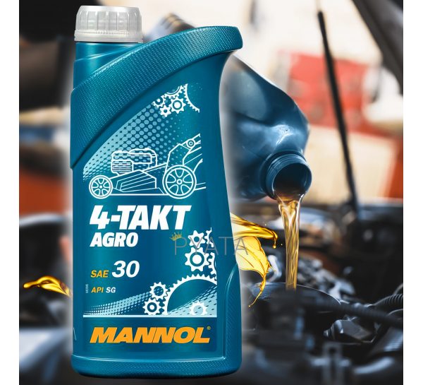 Моторное масло для садовой техники и бензиновых генераторов Mannol 4-Таkt Agro SAE 30 SG 1л