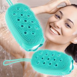 Многофункциональная силиконовая массажная мочалка-массажер для душа и ванной Bubble Bath Brush Зеленый