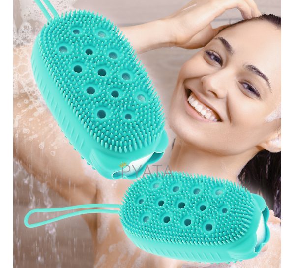 Многофункциональная силиконовая массажная мочалка-массажер для душа и ванной Bubble Bath Brush Зеленый