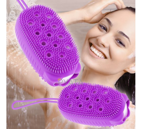 Многофункциональная силиконовая массажная мочалка-массажер для душа и ванной Bubble Bath Brush Фиолетовый