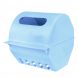 Настенный пластиковый держатель для туалетной бумаги с крышкой Голубой (DRK)