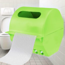 Настінний пластиковий утримувач для туалетного паперу із кришкою Салатовий (DRK)
