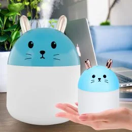 Ультразвуковий портативний зволожувач повітря-нічник 2в1 Humidifier Rabbit з LED підсвіткою Блакитний (205)
