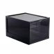 Прозрачный кейс-коробка для хранения обуви 1Pack со складной системой на магнитах 34,6х26,5х18,5 см B12-01 Черная