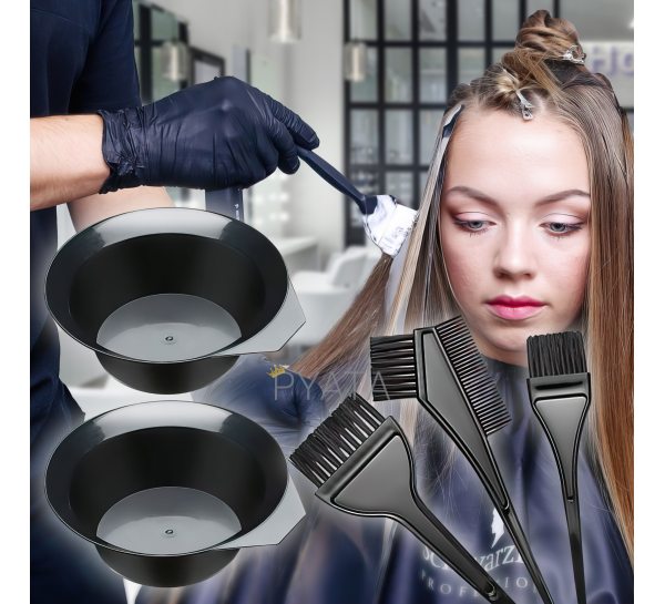 Набір перукаря для фарбування волосся ROOHUA 20 предметів в комплекті (пензлик, миска, рукавички, шапочка для душу, шпильки для волосся)