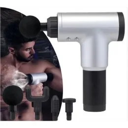 УЦЕНКА! Вибрационный ударный мышечный массажер для всего тела FACIAL GUN RH-320 с 4 насадками (237)